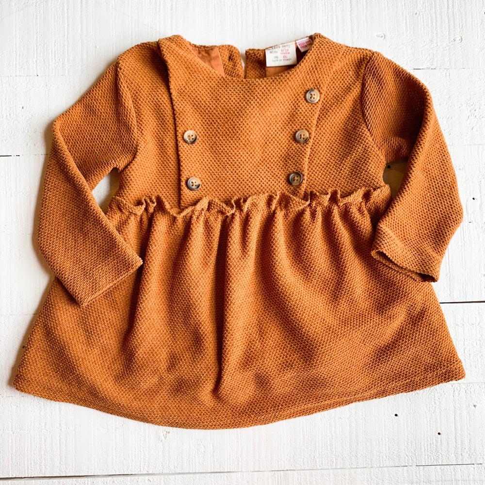 Zara chenille dress with button size 9-12 months